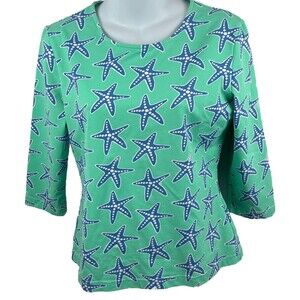 sailor-sailor Crew Tee Small Mint Green Starfish Performance Top Sun Shirt LS
